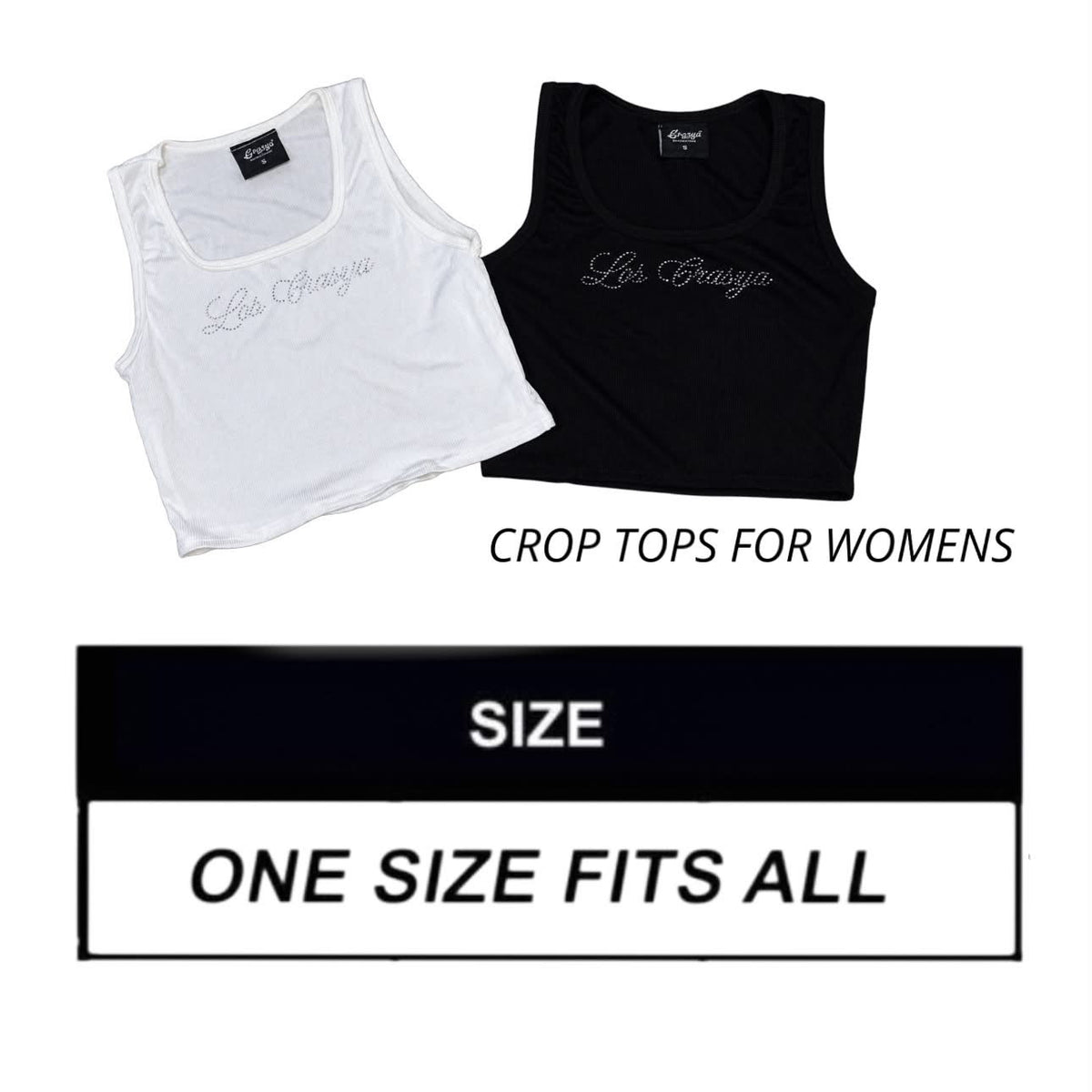 Crop Top for Womens (Rhinestones)